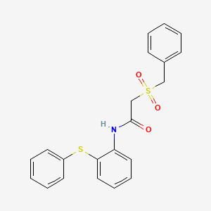 molecular formula C21H19NO3S2 B5233249 2-(benzylsulfonyl)-N-[2-(phenylthio)phenyl]acetamide 