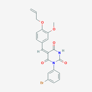 molecular formula C21H17BrN2O5 B5233252 5-[4-(allyloxy)-3-methoxybenzylidene]-1-(3-bromophenyl)-2,4,6(1H,3H,5H)-pyrimidinetrione 