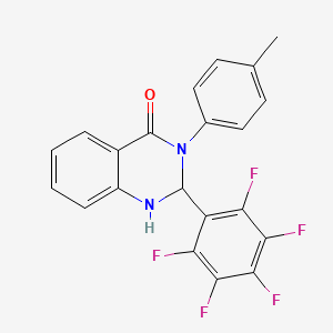 molecular formula C21H13F5N2O B5233269 3-(4-methylphenyl)-2-(pentafluorophenyl)-2,3-dihydro-4(1H)-quinazolinone 