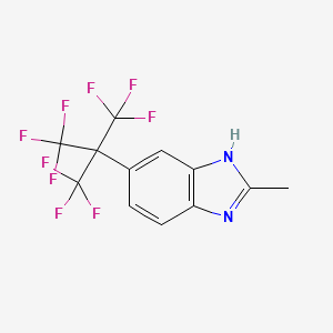 molecular formula C12H7F9N2 B5233314 2-methyl-5-[2,2,2-trifluoro-1,1-bis(trifluoromethyl)ethyl]-1H-benzimidazole 