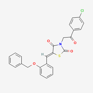 molecular formula C25H18ClNO4S B5233325 5-[2-(benzyloxy)benzylidene]-3-[2-(4-chlorophenyl)-2-oxoethyl]-1,3-thiazolidine-2,4-dione 