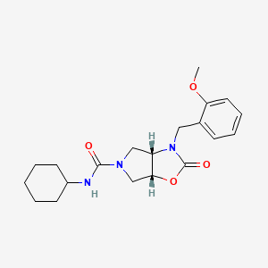 molecular formula C20H27N3O4 B5233331 (3aS*,6aR*)-N-cyclohexyl-3-(2-methoxybenzyl)-2-oxohexahydro-5H-pyrrolo[3,4-d][1,3]oxazole-5-carboxamide 