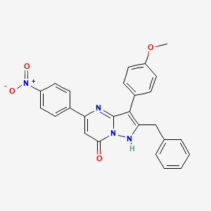 molecular formula C26H20N4O4 B5233333 2-benzyl-3-(4-methoxyphenyl)-5-(4-nitrophenyl)pyrazolo[1,5-a]pyrimidin-7(4H)-one 
