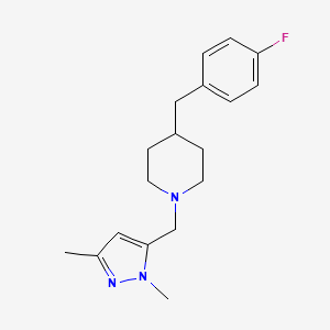 molecular formula C18H24FN3 B5233341 1-[(1,3-dimethyl-1H-pyrazol-5-yl)methyl]-4-(4-fluorobenzyl)piperidine trifluoroacetate 
