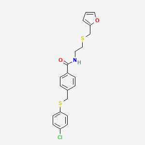 molecular formula C21H20ClNO2S2 B5233354 4-{[(4-chlorophenyl)thio]methyl}-N-{2-[(2-furylmethyl)thio]ethyl}benzamide 