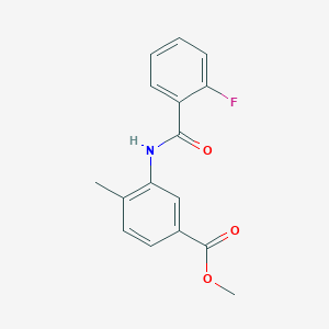 molecular formula C16H14FNO3 B5233361 methyl 3-[(2-fluorobenzoyl)amino]-4-methylbenzoate 