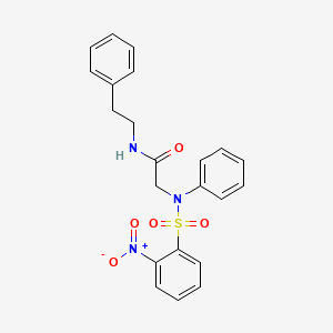 molecular formula C22H21N3O5S B5233374 N~2~-[(2-nitrophenyl)sulfonyl]-N~2~-phenyl-N~1~-(2-phenylethyl)glycinamide CAS No. 5604-59-1