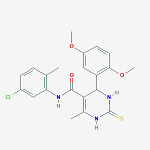 molecular formula C21H22ClN3O3S B5233387 N-(5-chloro-2-methylphenyl)-4-(2,5-dimethoxyphenyl)-6-methyl-2-thioxo-1,2,3,4-tetrahydro-5-pyrimidinecarboxamide 