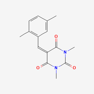 molecular formula C15H16N2O3 B5233396 5-(2,5-dimethylbenzylidene)-1,3-dimethyl-2,4,6(1H,3H,5H)-pyrimidinetrione 