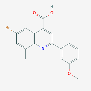 molecular formula C18H14BrNO3 B5233435 6-bromo-2-(3-methoxyphenyl)-8-methyl-4-quinolinecarboxylic acid 