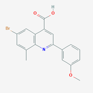 molecular formula C18H14BrNO3 B5233435 6-Bromo-2-(3-methoxyphenyl)-8-methylquinoline-4-carboxylic acid 