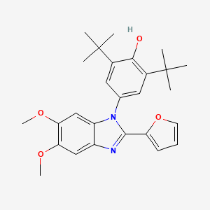 molecular formula C27H32N2O4 B5233465 2,6-di-tert-butyl-4-[2-(2-furyl)-5,6-dimethoxy-1H-benzimidazol-1-yl]phenol 
