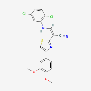 molecular formula C20H15Cl2N3O2S B5233469 3-[(2,5-dichlorophenyl)amino]-2-[4-(3,4-dimethoxyphenyl)-1,3-thiazol-2-yl]acrylonitrile 