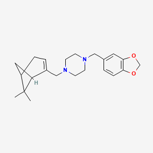 molecular formula C22H30N2O2 B5233501 1-(1,3-benzodioxol-5-ylmethyl)-4-[(6,6-dimethylbicyclo[3.1.1]hept-2-en-2-yl)methyl]piperazine 