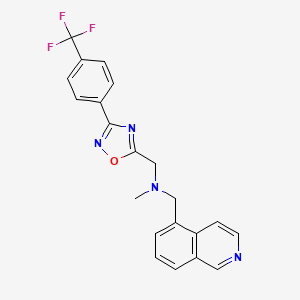 molecular formula C21H17F3N4O B5233515 (5-isoquinolinylmethyl)methyl({3-[4-(trifluoromethyl)phenyl]-1,2,4-oxadiazol-5-yl}methyl)amine 