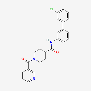molecular formula C24H22ClN3O2 B5233521 N-(3'-chloro-3-biphenylyl)-1-(3-pyridinylcarbonyl)-4-piperidinecarboxamide 