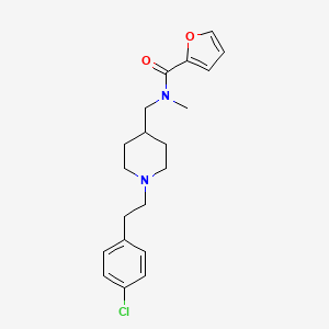 molecular formula C20H25ClN2O2 B5233536 N-({1-[2-(4-chlorophenyl)ethyl]-4-piperidinyl}methyl)-N-methyl-2-furamide 