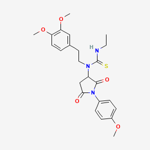 molecular formula C24H29N3O5S B5233553 N-[2-(3,4-dimethoxyphenyl)ethyl]-N'-ethyl-N-[1-(4-methoxyphenyl)-2,5-dioxo-3-pyrrolidinyl]thiourea 