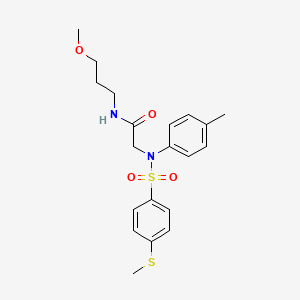 molecular formula C20H26N2O4S2 B5233561 N~1~-(3-methoxypropyl)-N~2~-(4-methylphenyl)-N~2~-{[4-(methylthio)phenyl]sulfonyl}glycinamide CAS No. 5707-70-0