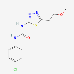 molecular formula C12H13ClN4O2S B5233569 N-(4-chlorophenyl)-N'-[5-(2-methoxyethyl)-1,3,4-thiadiazol-2-yl]urea 
