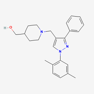 molecular formula C24H29N3O B5233591 (1-{[1-(2,5-dimethylphenyl)-3-phenyl-1H-pyrazol-4-yl]methyl}-4-piperidinyl)methanol 