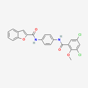 molecular formula C23H16Cl2N2O4 B5233601 N-{4-[(3,5-dichloro-2-methoxybenzoyl)amino]phenyl}-1-benzofuran-2-carboxamide 