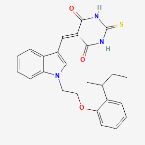molecular formula C25H25N3O3S B5233607 5-({1-[2-(2-sec-butylphenoxy)ethyl]-1H-indol-3-yl}methylene)-2-thioxodihydro-4,6(1H,5H)-pyrimidinedione 