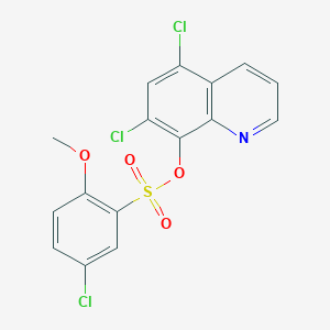 molecular formula C16H10Cl3NO4S B5233611 5,7-dichloro-8-quinolinyl 5-chloro-2-methoxybenzenesulfonate 