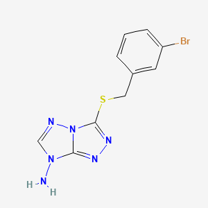 molecular formula C10H9BrN6S B5233619 3-[(3-bromobenzyl)thio]-7H-[1,2,4]triazolo[4,3-b][1,2,4]triazol-7-amine 