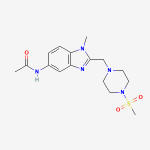 molecular formula C16H23N5O3S B5233624 N-(1-methyl-2-{[4-(methylsulfonyl)-1-piperazinyl]methyl}-1H-benzimidazol-5-yl)acetamide 