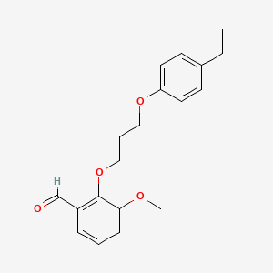 molecular formula C19H22O4 B5233639 2-[3-(4-ethylphenoxy)propoxy]-3-methoxybenzaldehyde 