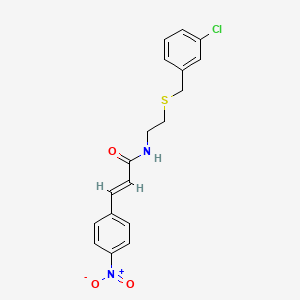 molecular formula C18H17ClN2O3S B5233659 N-{2-[(3-chlorobenzyl)thio]ethyl}-3-(4-nitrophenyl)acrylamide 