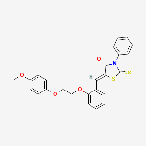 molecular formula C25H21NO4S2 B5233664 5-{2-[2-(4-methoxyphenoxy)ethoxy]benzylidene}-3-phenyl-2-thioxo-1,3-thiazolidin-4-one 