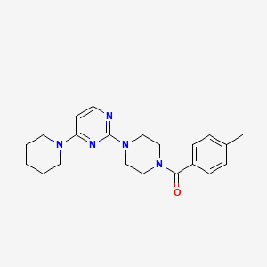 molecular formula C22H29N5O B5233666 4-methyl-2-[4-(4-methylbenzoyl)-1-piperazinyl]-6-(1-piperidinyl)pyrimidine 