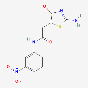 molecular formula C11H10N4O4S B5233667 2-(2-imino-4-oxo-1,3-thiazolidin-5-yl)-N-(3-nitrophenyl)acetamide 