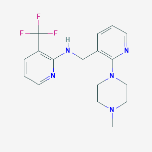 molecular formula C17H20F3N5 B5233680 N-{[2-(4-methyl-1-piperazinyl)-3-pyridinyl]methyl}-3-(trifluoromethyl)-2-pyridinamine 