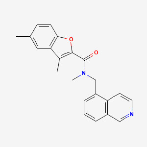 molecular formula C22H20N2O2 B5233681 N-(5-isoquinolinylmethyl)-N,3,5-trimethyl-1-benzofuran-2-carboxamide 