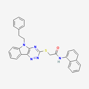 molecular formula C29H23N5OS B5233689 N-1-naphthyl-2-{[5-(2-phenylethyl)-5H-[1,2,4]triazino[5,6-b]indol-3-yl]thio}acetamide 