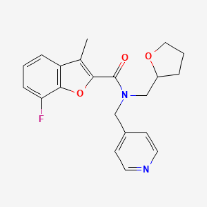 molecular formula C21H21FN2O3 B5233701 7-fluoro-3-methyl-N-(4-pyridinylmethyl)-N-(tetrahydro-2-furanylmethyl)-1-benzofuran-2-carboxamide 