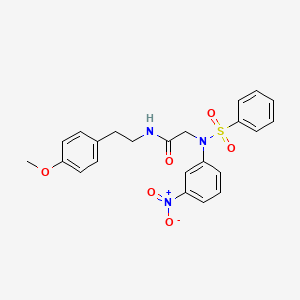 molecular formula C23H23N3O6S B5233716 N~1~-[2-(4-methoxyphenyl)ethyl]-N~2~-(3-nitrophenyl)-N~2~-(phenylsulfonyl)glycinamide 