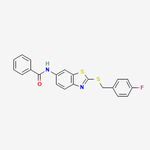 molecular formula C21H15FN2OS2 B5233730 N-{2-[(4-fluorobenzyl)thio]-1,3-benzothiazol-6-yl}benzamide 