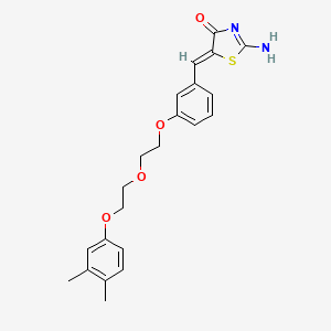 molecular formula C22H24N2O4S B5233750 5-(3-{2-[2-(3,4-dimethylphenoxy)ethoxy]ethoxy}benzylidene)-2-imino-1,3-thiazolidin-4-one 