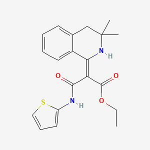 molecular formula C20H22N2O3S B5233756 ethyl 2-(3,3-dimethyl-3,4-dihydro-1(2H)-isoquinolinylidene)-3-oxo-3-(2-thienylamino)propanoate 