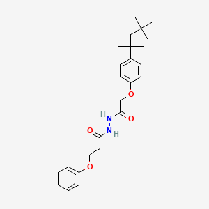 molecular formula C25H34N2O4 B5233759 3-phenoxy-N'-{[4-(1,1,3,3-tetramethylbutyl)phenoxy]acetyl}propanohydrazide 