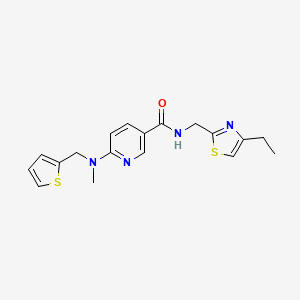 molecular formula C18H20N4OS2 B5233786 N-[(4-ethyl-1,3-thiazol-2-yl)methyl]-6-[methyl(2-thienylmethyl)amino]nicotinamide 