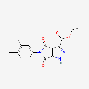 ethyl 5-(3,4-dimethylphenyl)-4,6-dioxo-1,3a,4,5,6,6a-hexahydropyrrolo[3,4-c]pyrazole-3-carboxylate