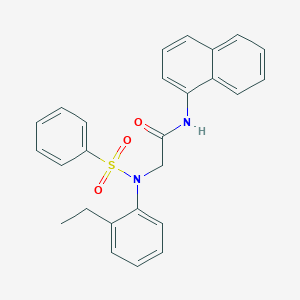 molecular formula C26H24N2O3S B5233804 N~2~-(2-ethylphenyl)-N~1~-1-naphthyl-N~2~-(phenylsulfonyl)glycinamide 