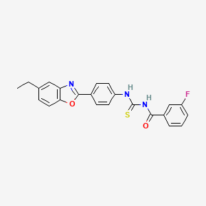 N-({[4-(5-ethyl-1,3-benzoxazol-2-yl)phenyl]amino}carbonothioyl)-3-fluorobenzamide