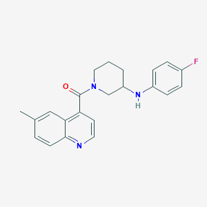molecular formula C22H22FN3O B5233844 N-(4-fluorophenyl)-1-[(6-methyl-4-quinolinyl)carbonyl]-3-piperidinamine 