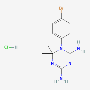molecular formula C11H15BrClN5 B5233876 1-(4-bromophenyl)-6,6-dimethyl-1,6-dihydro-1,3,5-triazine-2,4-diamine hydrochloride 